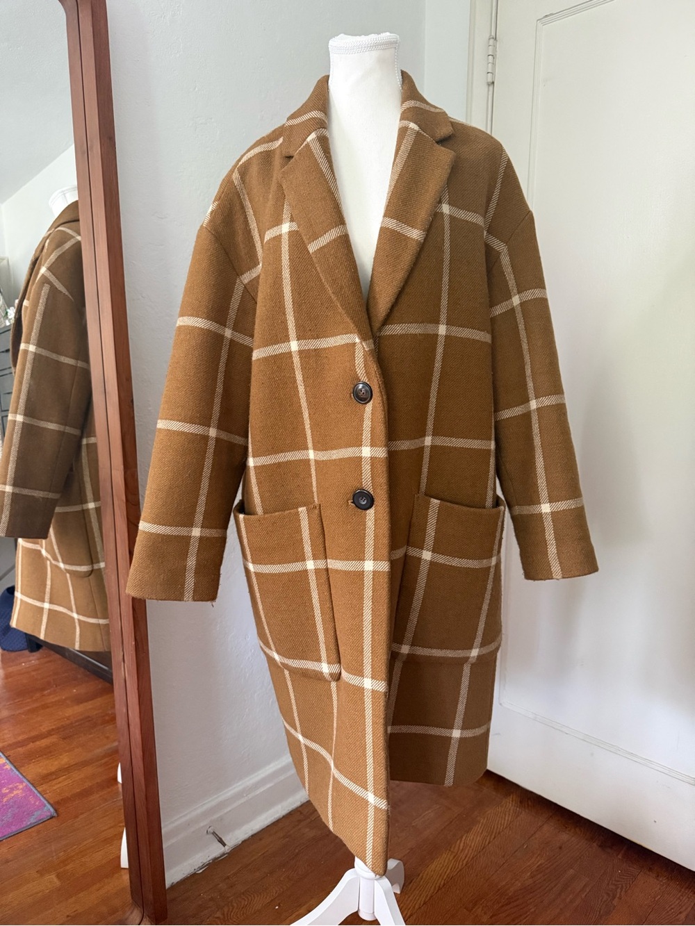 Madewell Camel Oversized Wool Coat